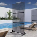 Jason 72 x 35 inch Black Metal Outdoor Private Screen
