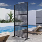 Jason 72 x 35 inch Black Metal Outdoor Private Screen