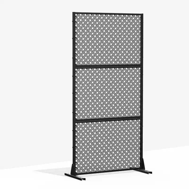 Jason 72 x 35 inch Black Metal Outdoor Private Screen