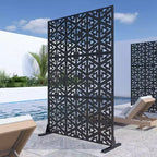 Gavin 72 x 47 inch Black Metal Outdoor Private Screen