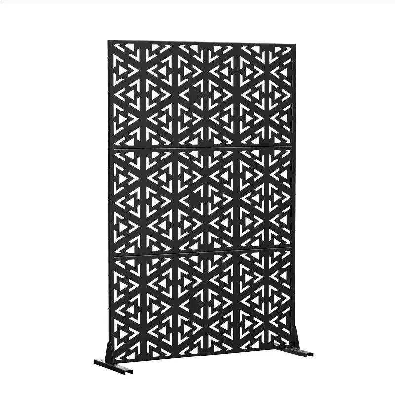 Gavin 72 x 47 inch Black Metal Outdoor Private Screen
