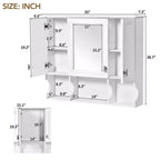 35 x 28 Modern Mirrored Bathroom Medicine Cabinet with Open Shelves