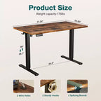 Ergonomic Height Adjustable Table with T-Shaped Metal Bracket Modern Computer Workstations