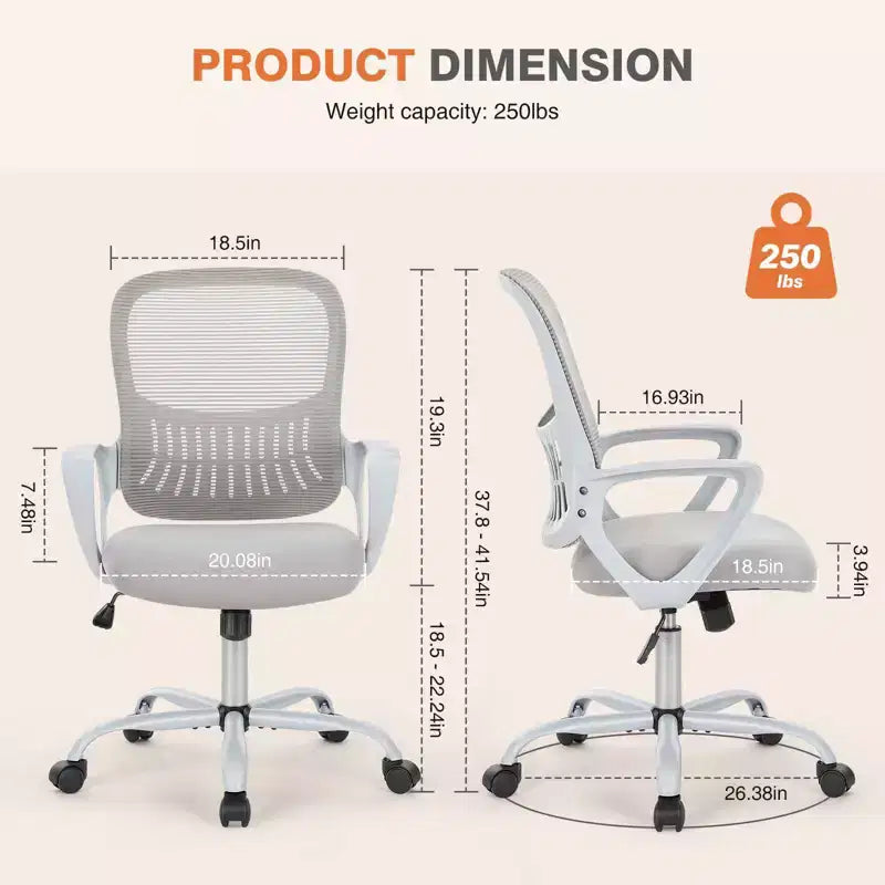 Premium Tall Office Chair, Counter Height, Adjustable Foot Ring Included for Standing Desk Users