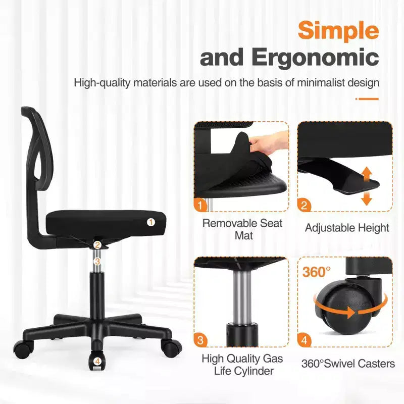 Frameless Mesh Swivel Chair - Posture Alignment Technology