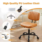 Adjustable Height Task Chair: 360 Swivel, Armless, Rolling Base