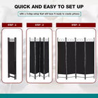 BestMassage Room Divider 4 Panel Folding Privacy Screen 5.6FT Freestanding Partition Wall Divider