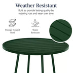 Best Choice Products 3-Piece Steel Patio Bar Height Round Bistro Set w/ Backless Stools, Slatted Design