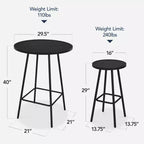 Best Choice Products 3-Piece Steel Patio Bar Height Round Bistro Set w/ Backless Stools, Slatted Design