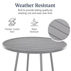 Best Choice Products 3-Piece Steel Patio Bar Height Round Bistro Set w/ Backless Stools, Slatted Design