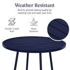 Best Choice Products 3-Piece Steel Patio Bar Height Round Bistro Set w/ Backless Stools, Slatted Design