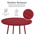 Best Choice Products 3-Piece Steel Patio Bar Height Round Bistro Set w/ Backless Stools, Slatted Design