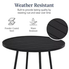 Best Choice Products 3-Piece Steel Patio Bar Height Round Bistro Set w/ Backless Stools, Slatted Design