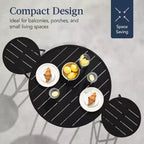 Best Choice Products 3-Piece Steel Patio Bar Height Round Bistro Set w/ Backless Stools, Slatted Design