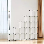 Cube Storage Organizer, Set of 16 Plastic Cubes, Cube Shelf, Book Shelf, Closet Organizers and Storage, Room Organization, 12.2 x 48.4 x 48.4 Inches