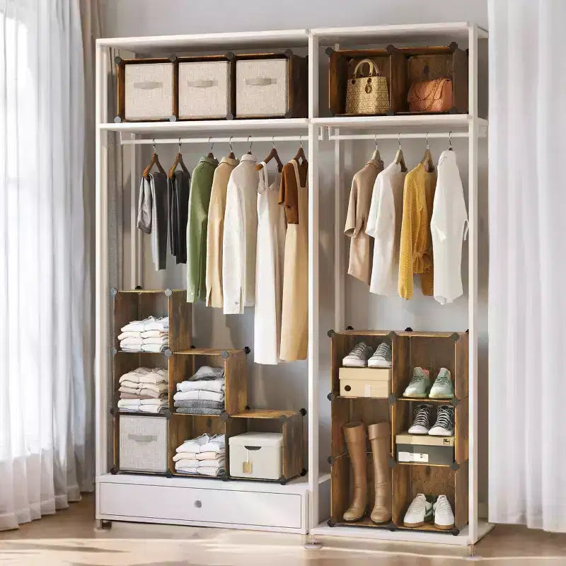 Cube Storage Organizer, Set of 16 Plastic Cubes, Cube Shelf, Book Shelf, Closet Organizers and Storage, Room Organization, 12.2 x 48.4 x 48.4 Inches