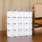 Cube Storage Organizer, Set of 16 Plastic Cubes, Cube Shelf, Book Shelf, Closet Organizers and Storage, Room Organization, 12.2 x 48.4 x 48.4 Inches