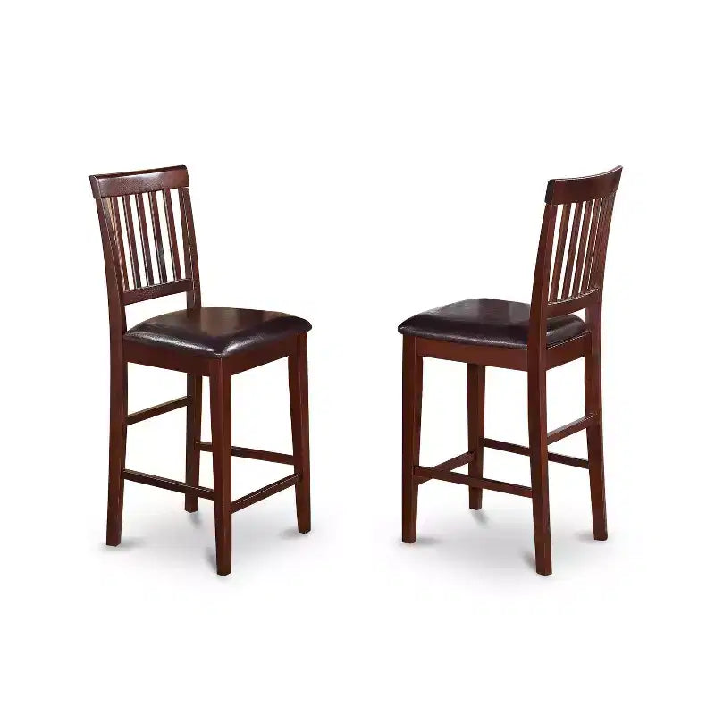 HomeStock Kitchen Counter Table Set Mahogany Finish