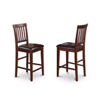 HomeStock Kitchen Counter Table Set Mahogany Finish