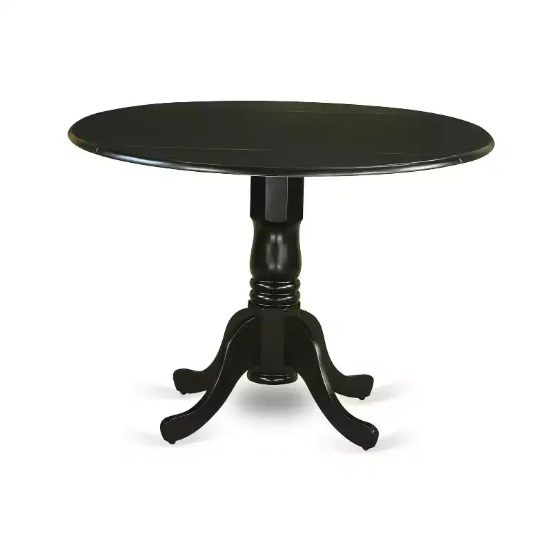 HomeStock 3 Piece Dining Set Round Table Linen Chairs Black Cherry