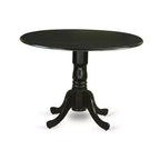 HomeStock 3 Piece Dining Set Round Table Linen Chairs Black Cherry