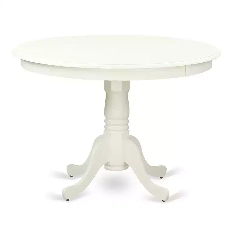 HomeStock HLCL5-LWH-W 5PC Round 42 inch Table and 4 Double X back Chairs