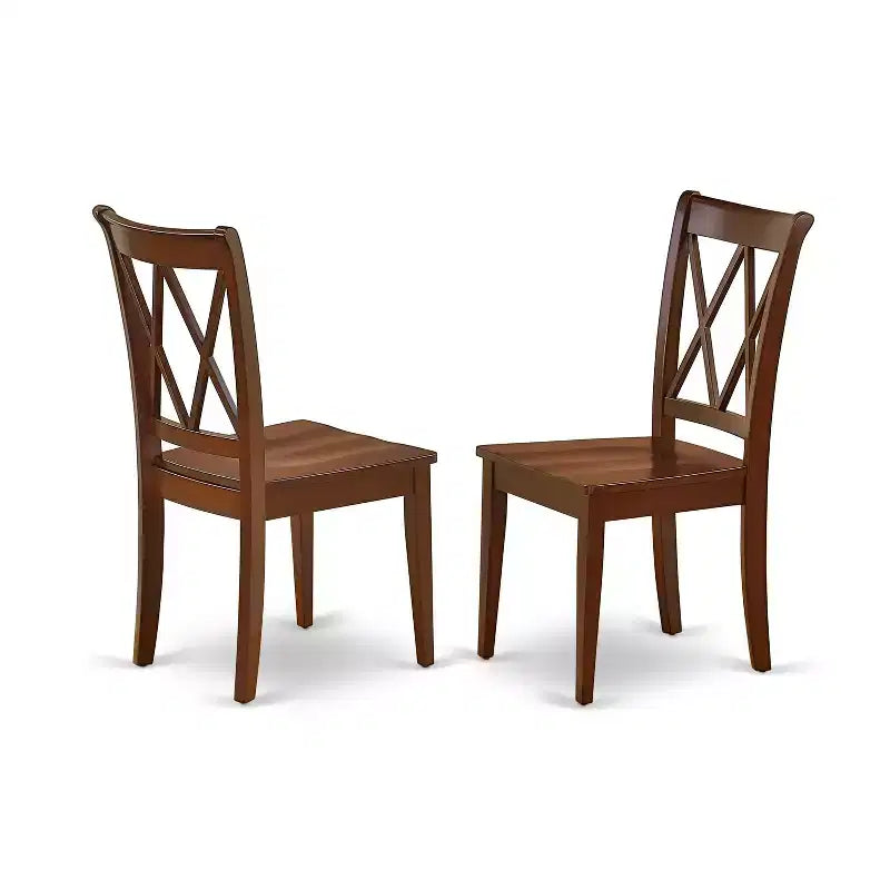 HomeStock HLCL5-LWH-W 5PC Round 42 inch Table and 4 Double X back Chairs