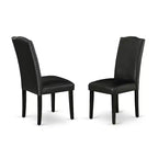 HomeStock DUEN7-BLK-69 7Pc Rectangular Dining Table And Six Chair Black