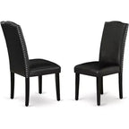 HomeStock DUEN7-BLK-69 7Pc Rectangular Dining Table And Six Chair Black