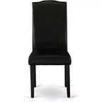 HomeStock DUEN7-BLK-69 7Pc Rectangular Dining Table And Six Chair Black