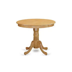 HomeStock Anab3 Oak 55 Piece Rounded 36 Inch Dinette Table And Two Parson Chair