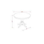 HomeStock Anab3 Oak 55 Piece Rounded 36 Inch Dinette Table And Two Parson Chair