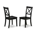 HomeStock 5 Piece Round Kitchen Dining Set Black