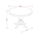 HomeStock Round Dining Table Set Linen Parson Chairs Classic