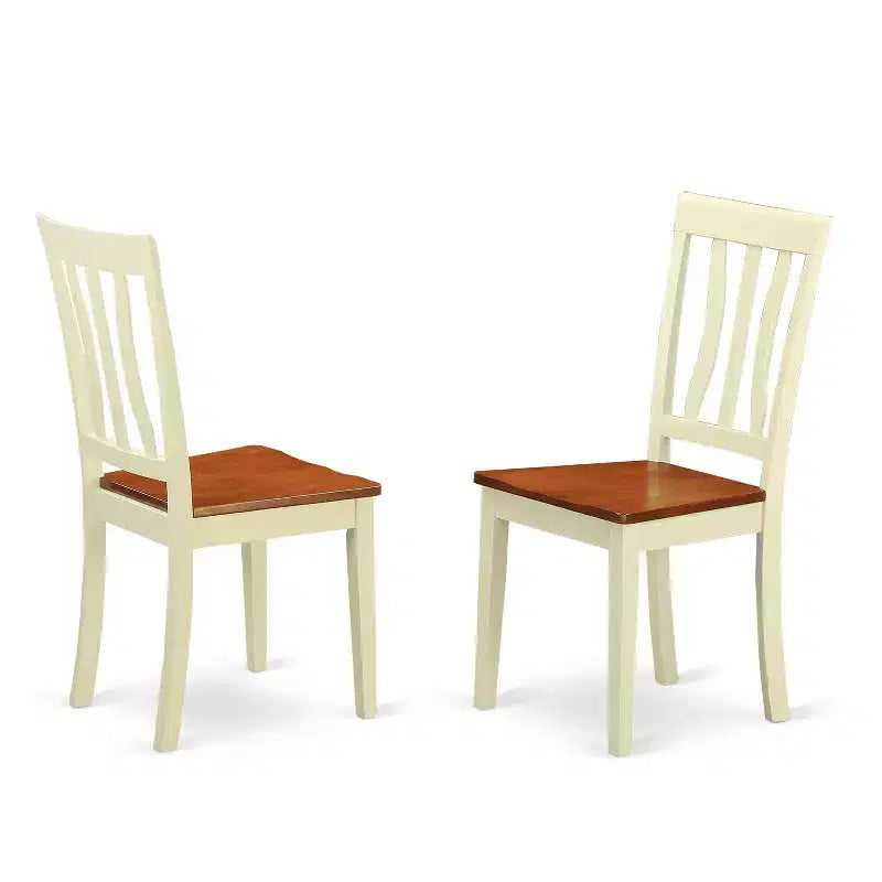 HomeStock Dining Set Kitchen Table And Chairs Buttermilk Cherry Finish