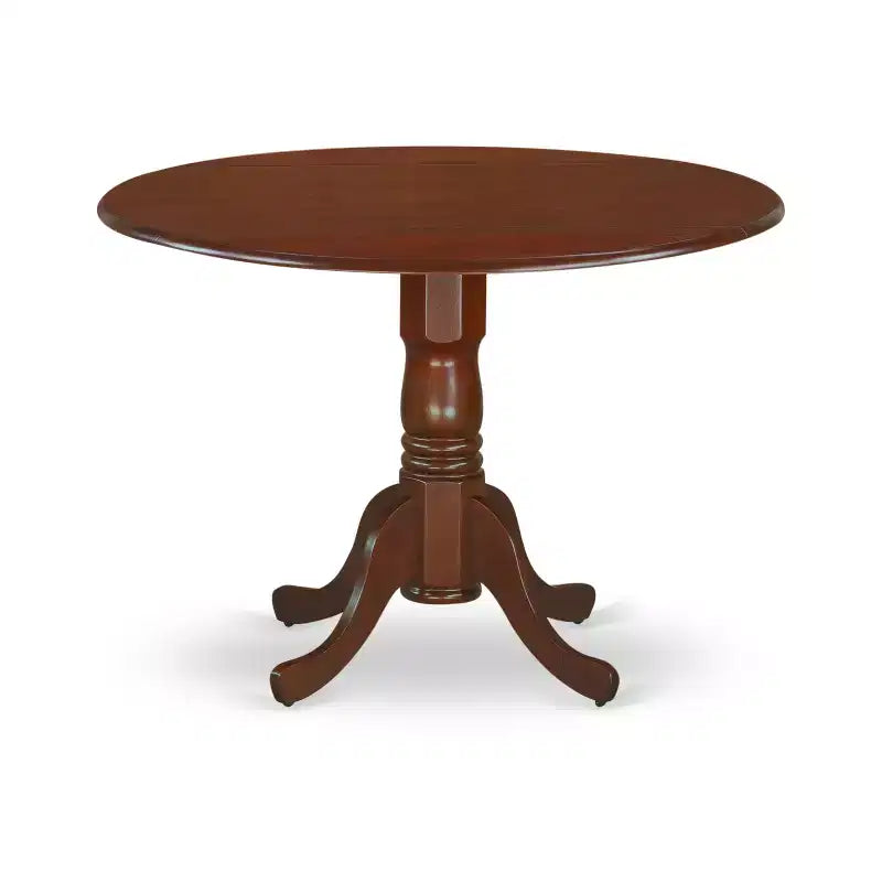 Round Dinette Set 42 Inch Table 2 Chairs Small Space Dining Mahogany Finish