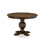 Round Dining Table Set With 6 Chairs Linen Fabric Parsons Style Dining Set