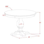 Round Dining Table Set With 6 Chairs Linen Fabric Parsons Style Dining Set