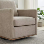 GDFStudio Clare 30.7 W Chenille Upholstered Wood Swivel Accent Chair with Metal Base