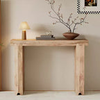 Whisen Minimalist Farmhouse Mango Wood Console Table & Entryway Side Table with Thickened Tabletop