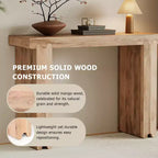 Whisen Minimalist Farmhouse Mango Wood Console Table & Entryway Side Table with Thickened Tabletop