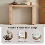 Whisen Minimalist Farmhouse Mango Wood Console Table & Entryway Side Table with Thickened Tabletop