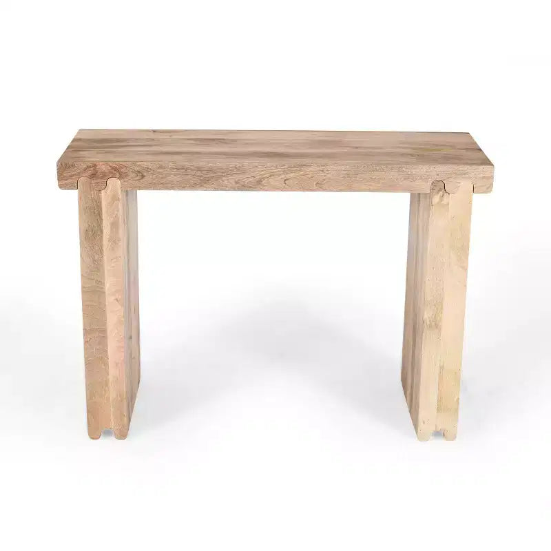 Whisen Minimalist Farmhouse Mango Wood Console Table & Entryway Side Table with Thickened Tabletop