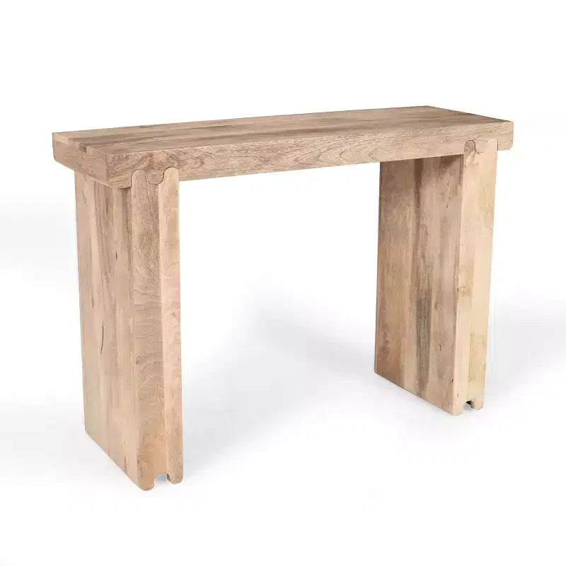 Whisen Minimalist Farmhouse Mango Wood Console Table & Entryway Side Table with Thickened Tabletop