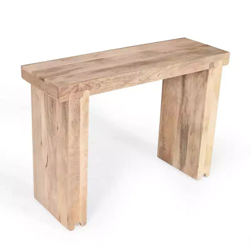 Whisen Minimalist Farmhouse Mango Wood Console Table & Entryway Side Table with Thickened Tabletop