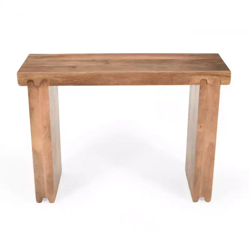 Whisen Minimalist Farmhouse Mango Wood Console Table & Entryway Side Table with Thickened Tabletop