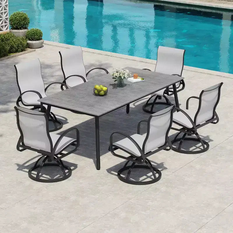 Crestlive Products Aluminum Patio Outdoor Dining Chair With Sunbrella (Set of 2)