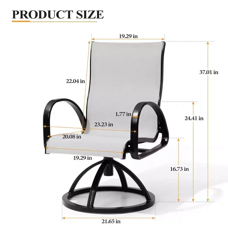 Crestlive Products Aluminum Patio Outdoor Dining Chair With Sunbrella (Set of 2)