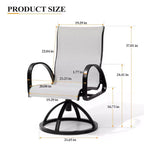 Crestlive Products Aluminum Patio Outdoor Dining Chair With Sunbrella (Set of 2)