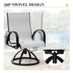 Crestlive Products Aluminum Patio Outdoor Dining Chair With Sunbrella (Set of 2)